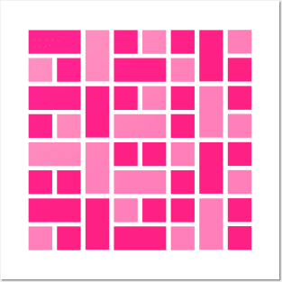 Pink Monochromatic Rectangles Posters and Art